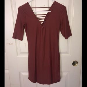 Maroon mini dress